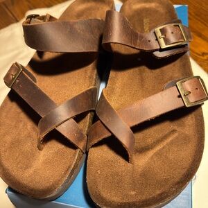 Brown Leather Strappy Sandals